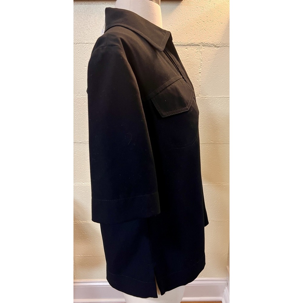 NWT Trina Turk Black Blouse Top With Pockets Size Small Made In USA - Picture 4 of 7